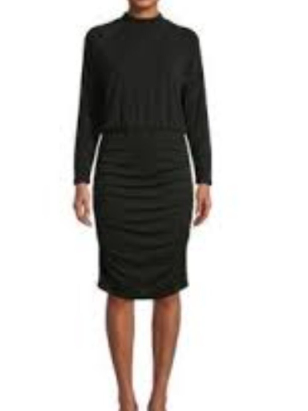 Express long-sleeve black midi dress